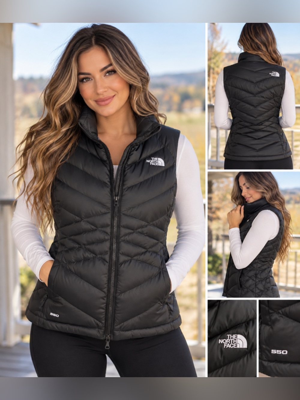 The north face womens large 550 grams vest